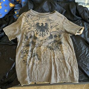 Chalc Gray Graphic Tee brown affliction like grunge t shirt